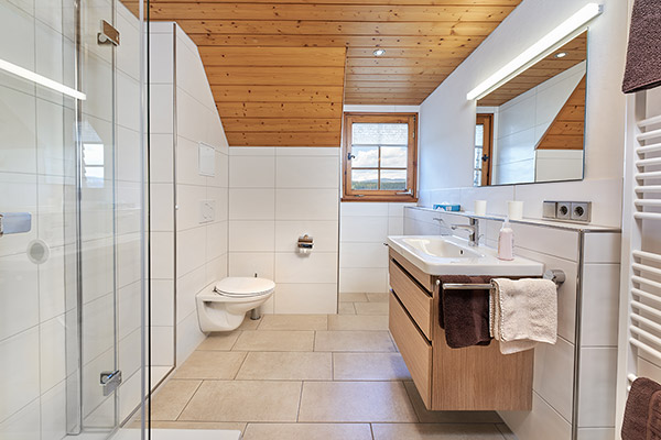 Ferienwohnung 3: Bad mit Dusche und WC